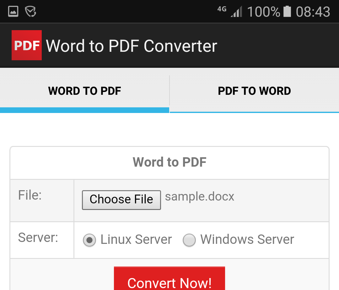 Word轉PDF轉換器