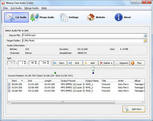 Weeny Free Audio Cutter Screenshot