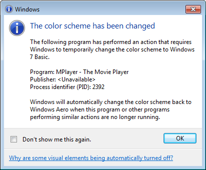 Fixed "The color scheme has been changed" bug on Windows 7