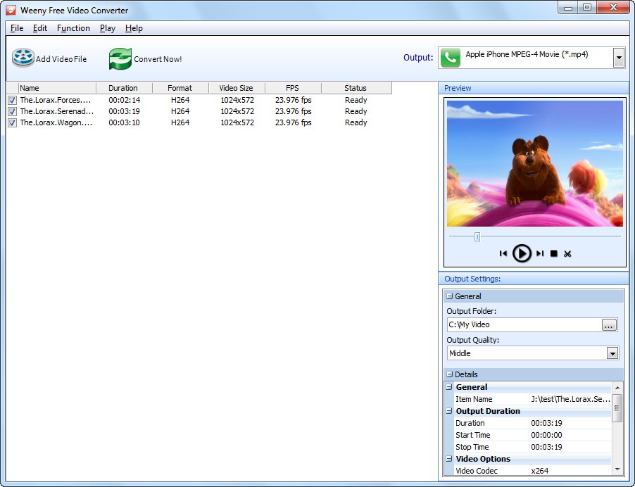 Windows 8 Weeny Free Video Converter full