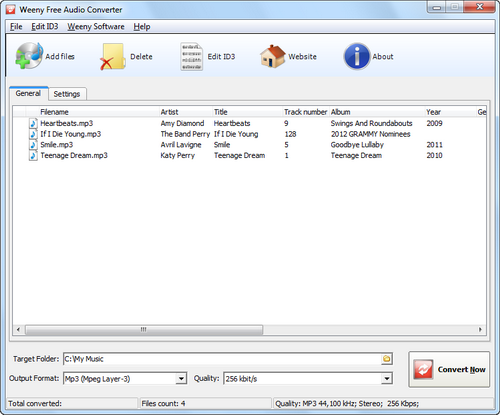 Free Audio Converter screenshot 1 - main window