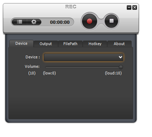 Free Audio Recorder screenshot 2 - device settings window
