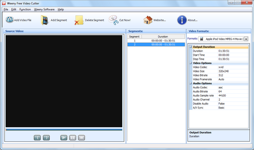Free Video Cutter screenshot 1 - main window