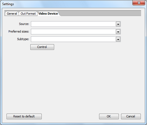 Free Video Recorder screenshot 4 - video device settings window