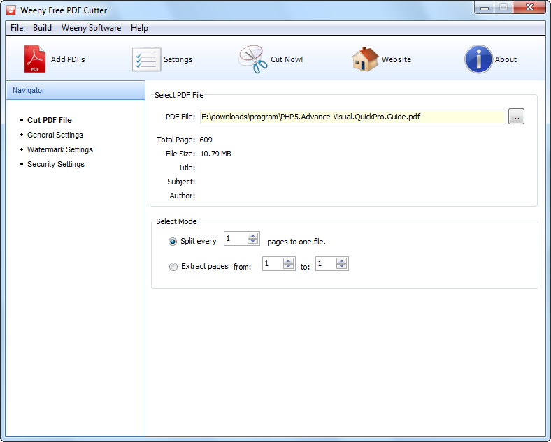 Weeny Free PDF Cutter screenshot Weeny Free PDF Cutter screenshot