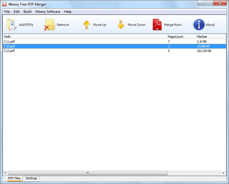 Weeny Free PDF Merger 2.0
