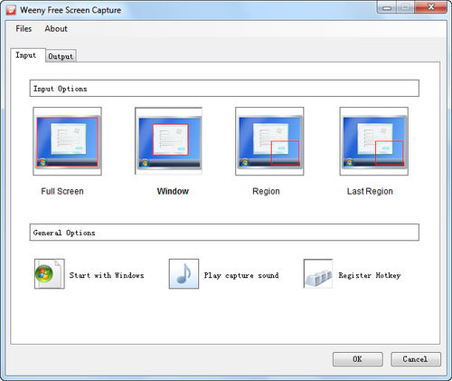Free Screen Capture screenshot 1 - input settings