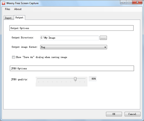 Free Screen Capture screenshot 2 - output settings