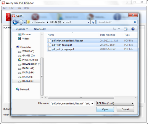 Free PDF Extractor screenshot 2 - add PDF files